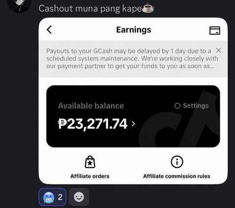 Student win — ₱23,271.74 available balance cashout